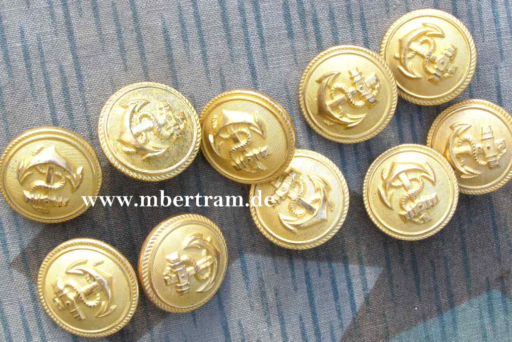 10 Stück Kriegsmarine/Reichsmarine Knöpfe, ca.24mm.