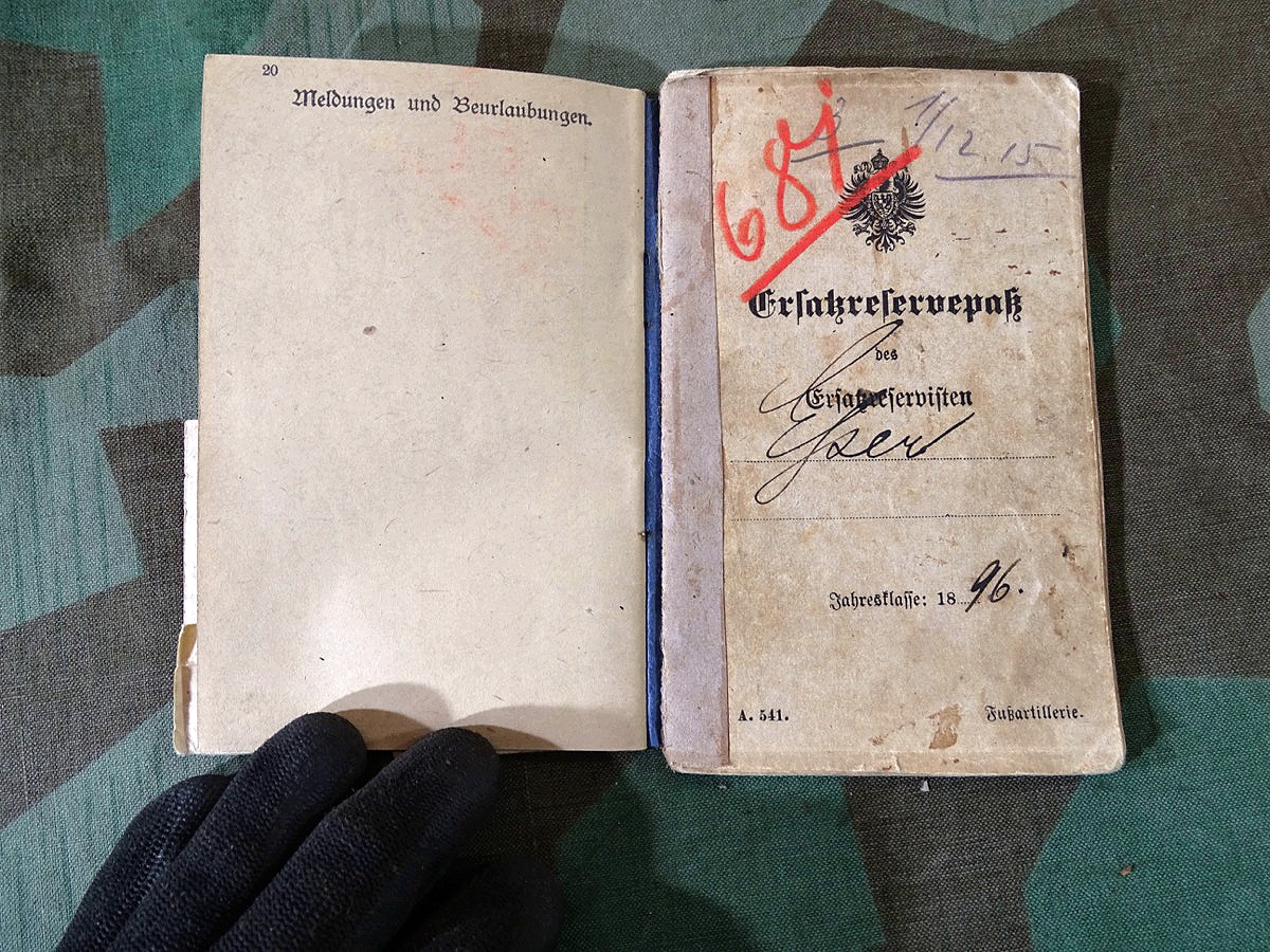 Militärpass u. Ers. Res. Pass 1915-1918- 1.Weltkrieg, Flandern, Somme, Armierungs Btl. 10, 3. Cp. Militärpass u. Ers. Res. Pass 1915-1918- 1.Weltkrieg, Flandern, Somme, Armierungs Btl. 10, 3. Cp.