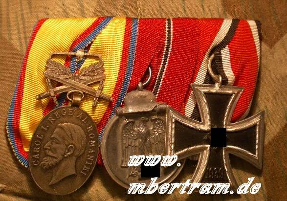 3er Ordensspange: Med. Mannhaftigk., Ostmed. EK 2. 1939