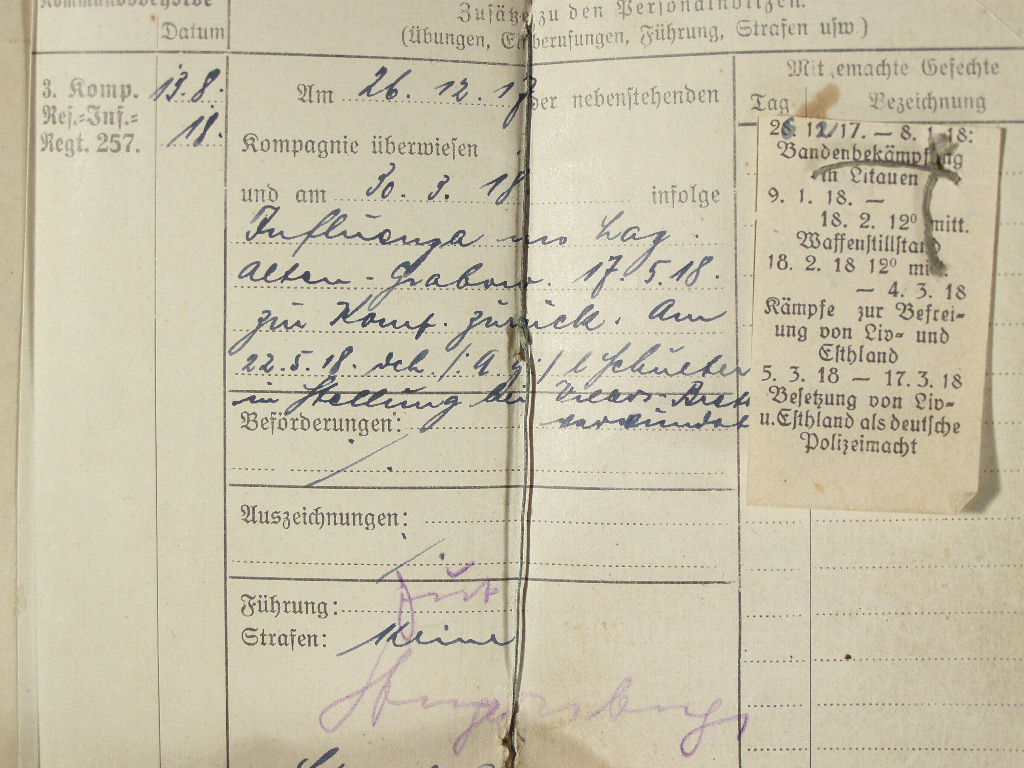 7015-8 Preuss. Militärpass 1. WK: 2.MG KP.Landw. Inf. Rgt.29 1915