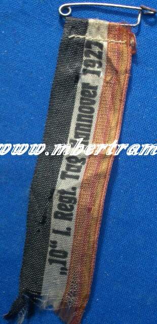 Treffabzeichen" 10. Regimentstag Hannover 1927"