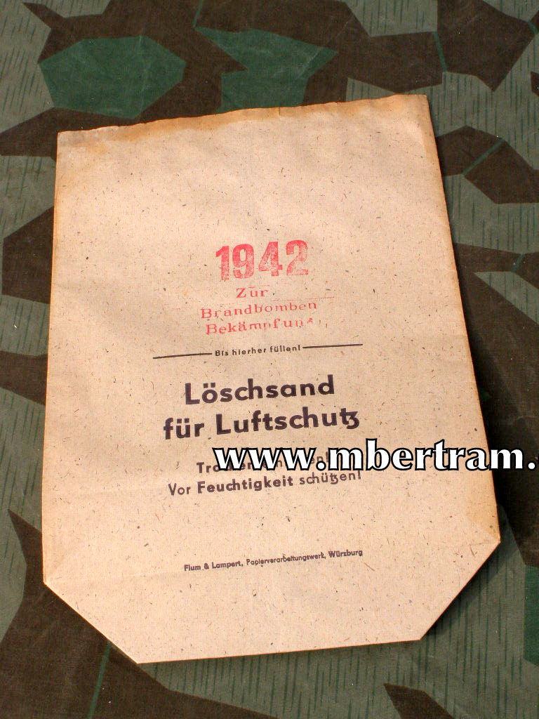 " Löschsand Luftschutz- Brandbomben Bekämpfung 1942 "