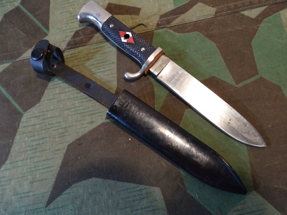 HJ Messer / Fahrtenmesser / HJ Dolch, Doppelte Herstellermarke : RZM M7/68 und Tiger Solingen 