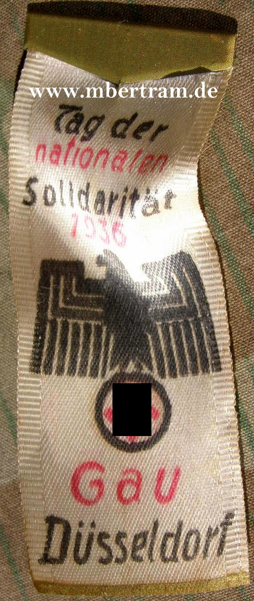 Tag der nationalen Solidarität 1936, Gau Düsseldorf, Stoff