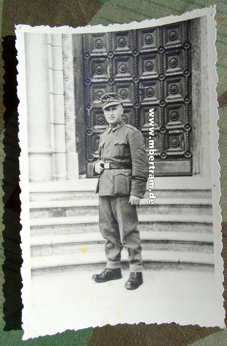 Postkarten Portraitfoto Polizeidivision ? Polizei Skijäger ? Seltenes Foto