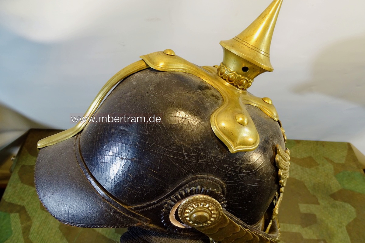 20432-4 Baden Pickelhaube für einen Unteroffizier im Dragoner-Regimenter 20 bzw. 21 oder 22