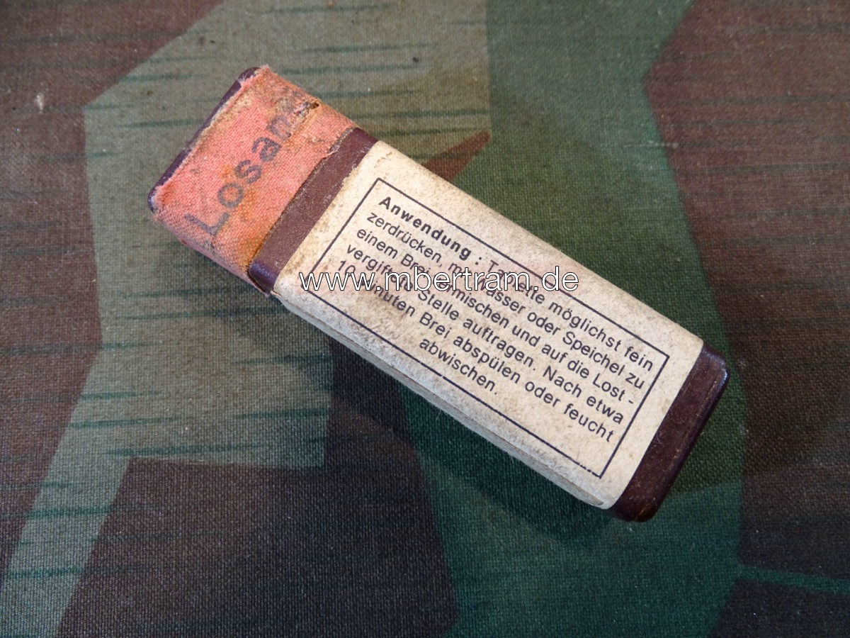 Wehrmacht Gas-Hautentgiftungsmittel Losantin, von 1940, roter Ring