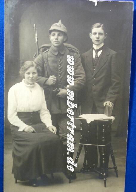 Portrait, Soldat 1. WK, Pickelhaube , Marschgepäck, Gew.98