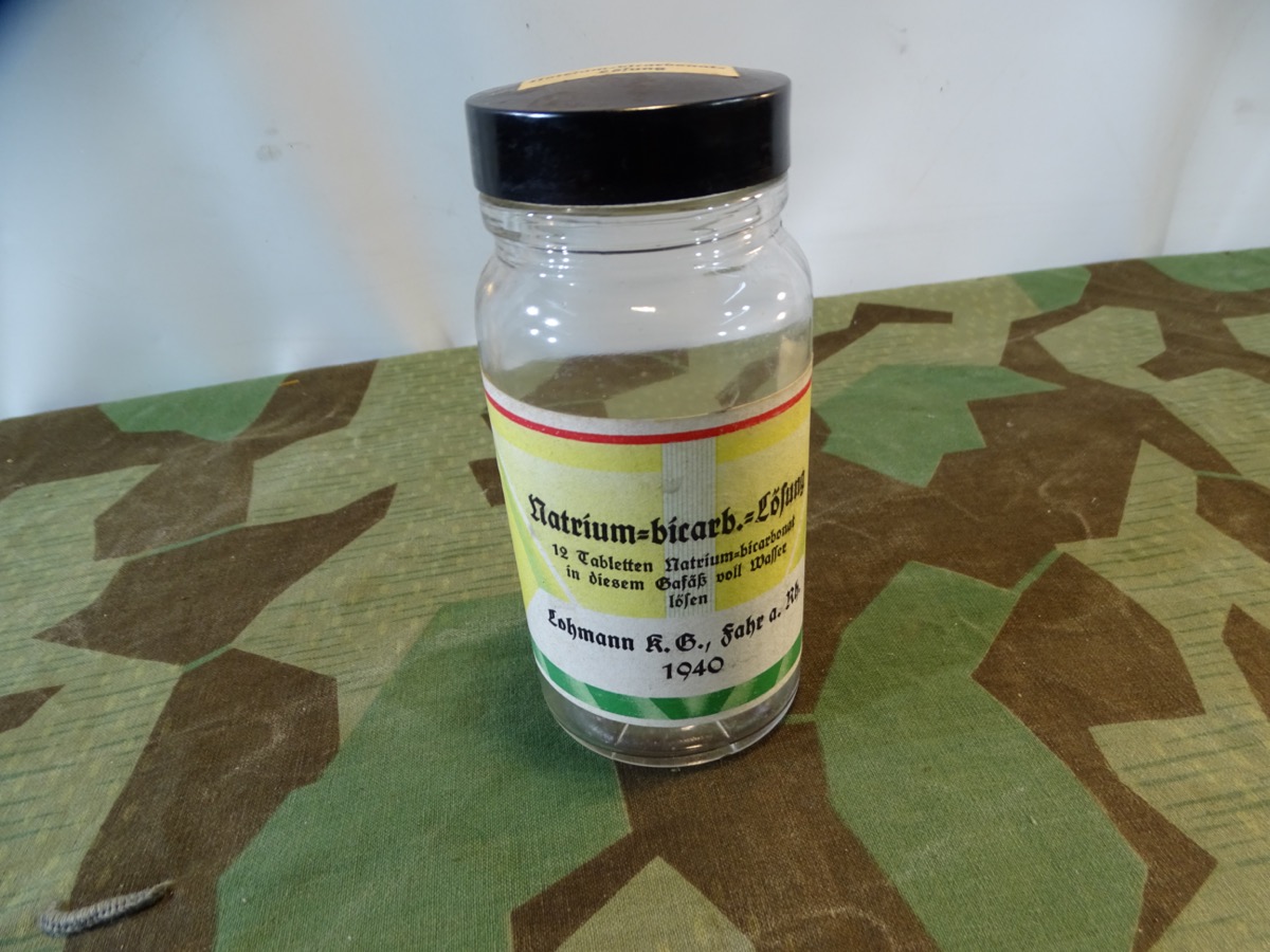 Glasbehälter für Natrium-Bicarbonat Lösung, Lohmann 1940 
