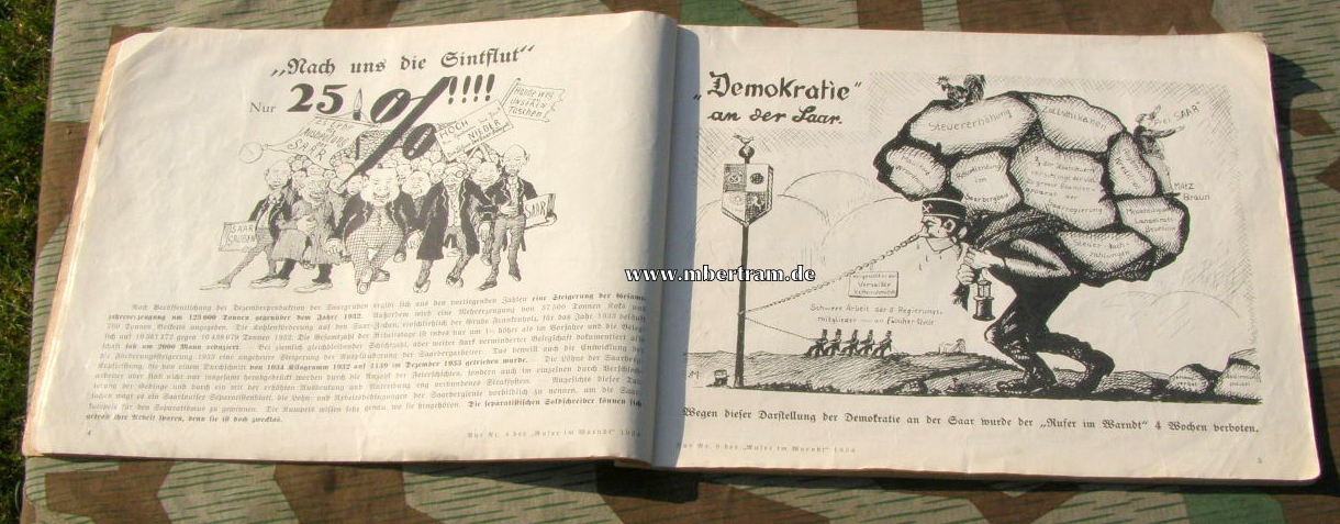 Saarkampf-Karikaturen aus "Der Rufer im Warndt",1935