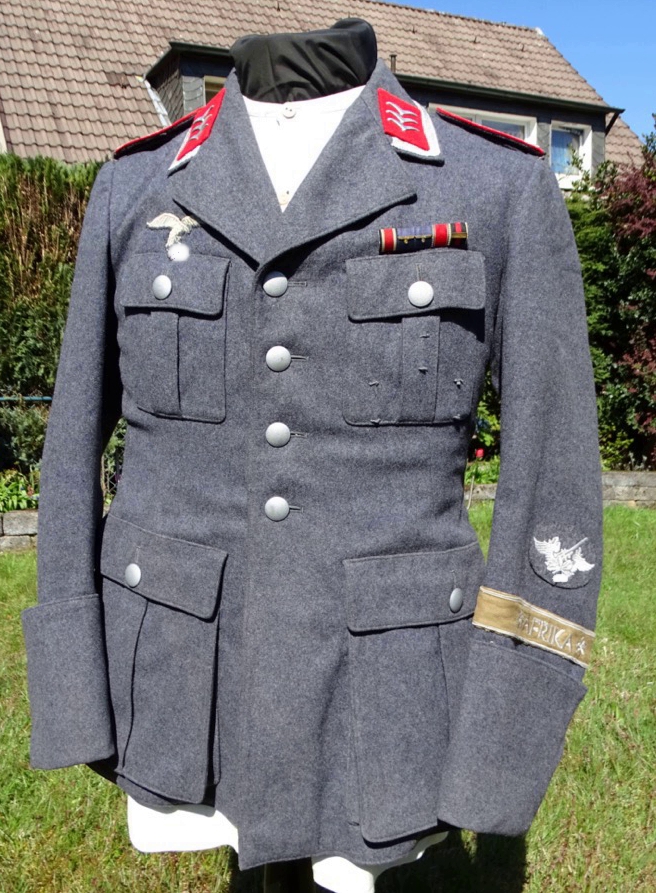 4 Taschen Rock Luftwaffe Feldwebel Flak Rgt. 25, Ärmelband Afrika