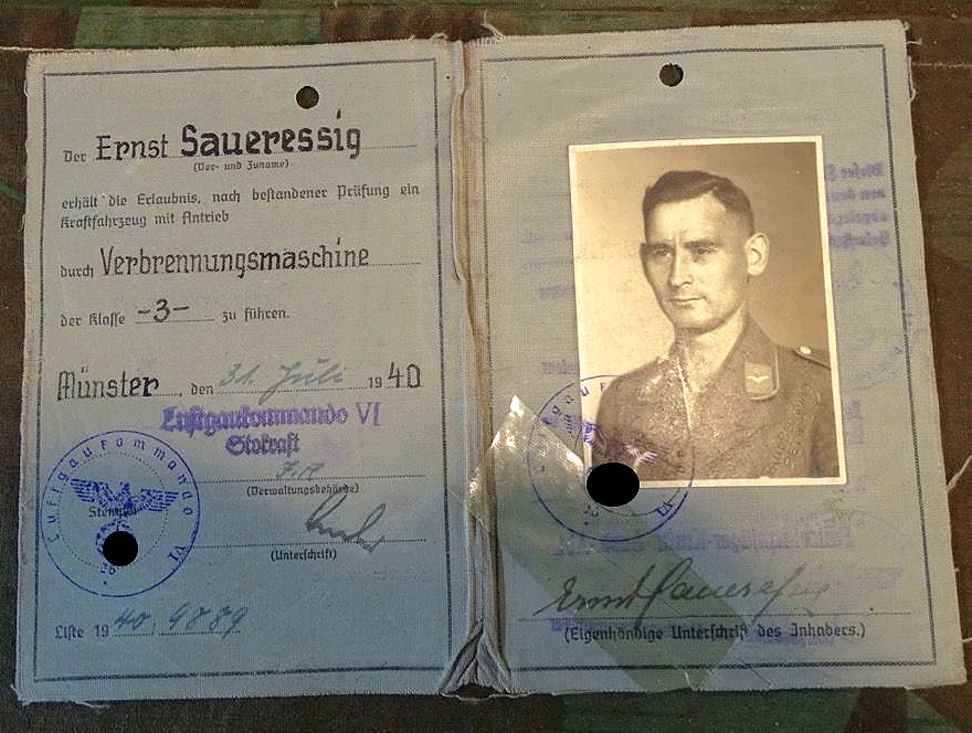 Luftwaffen Führerschein E.S., Luftgaukdo. VI Stokraft, Fliegerhorst Kommandantur II, Detmold