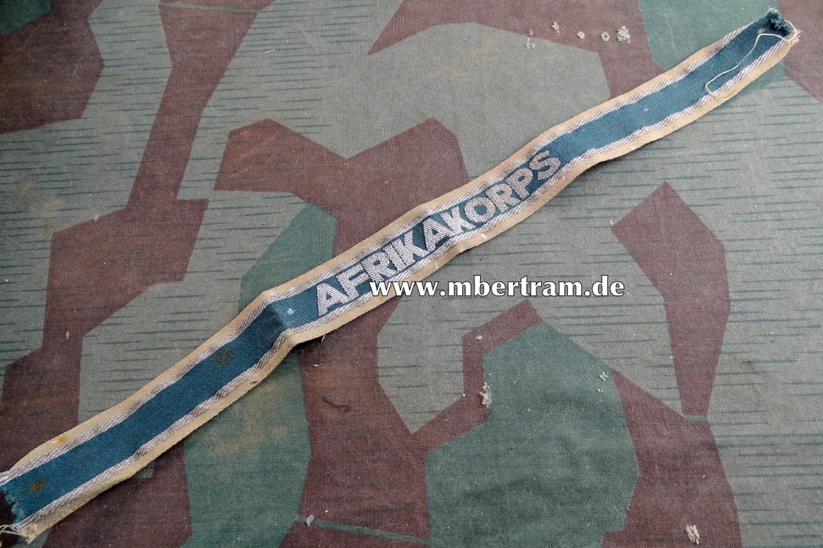 Replik: Wehrmacht Ärmelband "Afrikakorps" , sehr gute Fertigung um 1970.