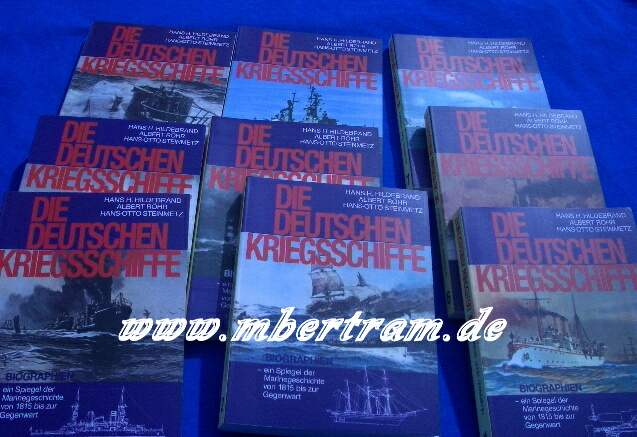 Steinmetz : Die deutschen Kriegsschiffe. 9 Bände, Biograph.