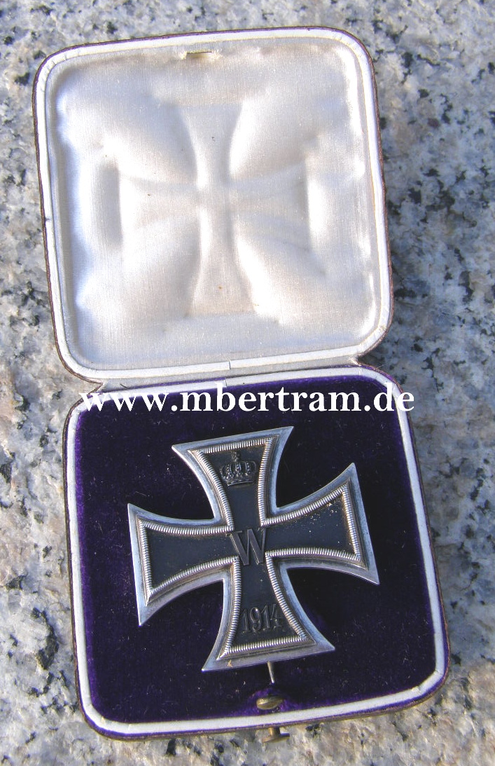 EISERNES KREUZ 1. KL. 14, SILBERSTEMPEL 800, Etui