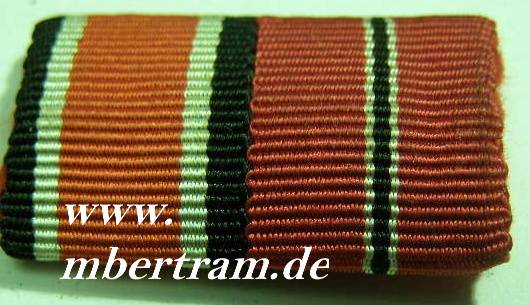 2er Bandspange: EK 2. Kl. 1939, Ostmedaille