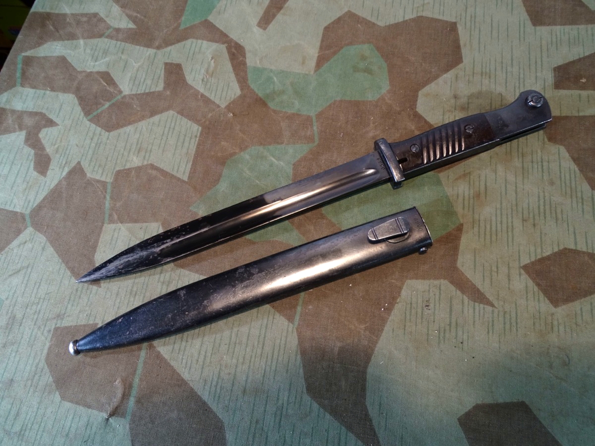 Nummerngleiches Wehrmacht K 98 Seitengewehr/ Bajonett M 84/98, Elite Diamant 1940 ,( Elite-Werke Brand-Erbisdorf / Chemnitz)
