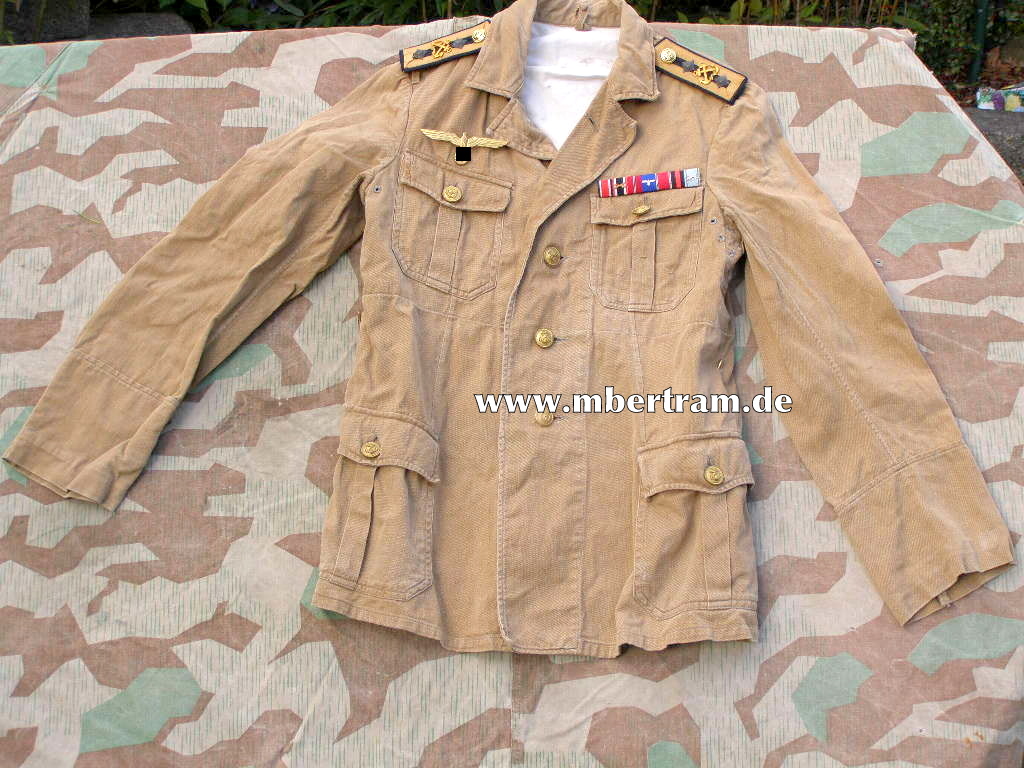 Kriegsmarine Tropenfeldbluse - Obersteuermann, effektiert.