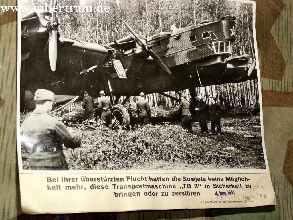 Transportmaschiene TB 3 nach der Flucht der Sowjets 1941