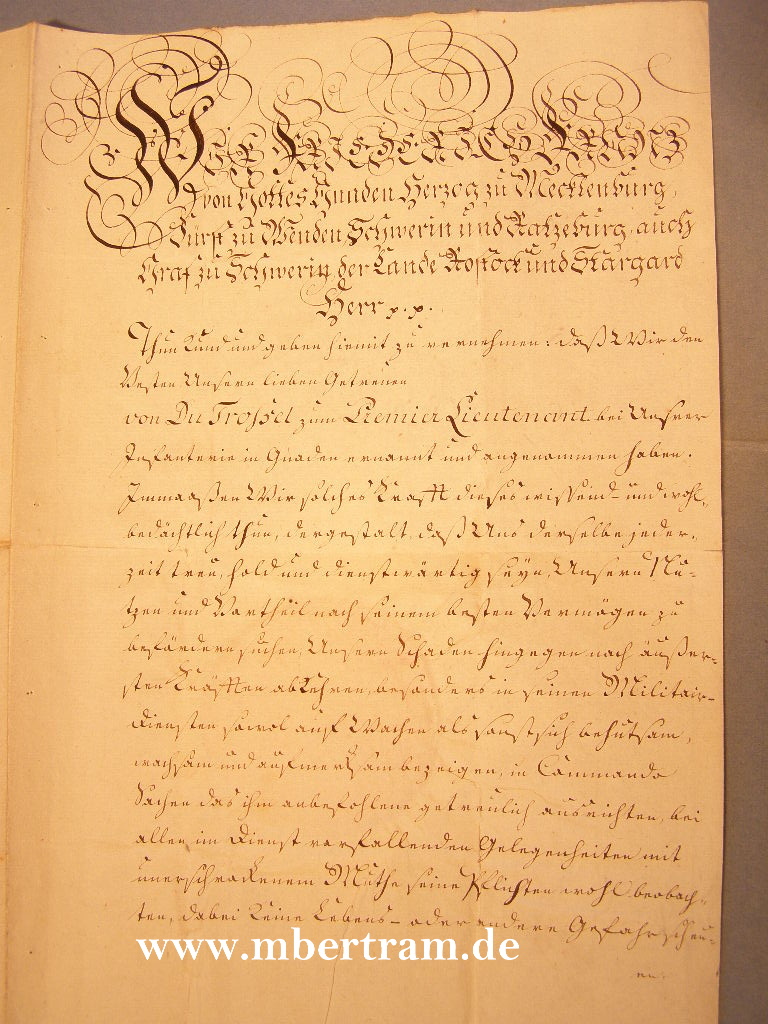 Friedrich, Franz, Herzog v. Mecklenburg Originalsignatur 1808