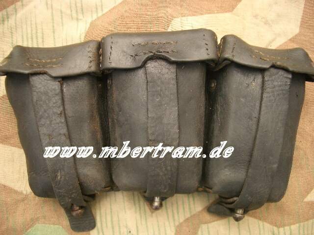 K98 3er Munitionstasche o. Herstellerstempel, stark gebraucht