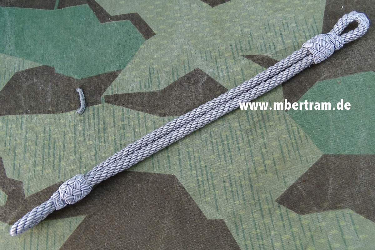 Wehrmacht Mützenkordel für die Offizierschirmmmütze Metallgepinst, 32cm