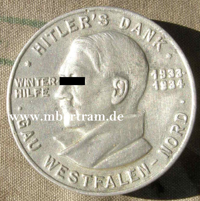 Hitler"s Dank " Winterhilfe 1933/1934 - Gau Westfalen-Nord