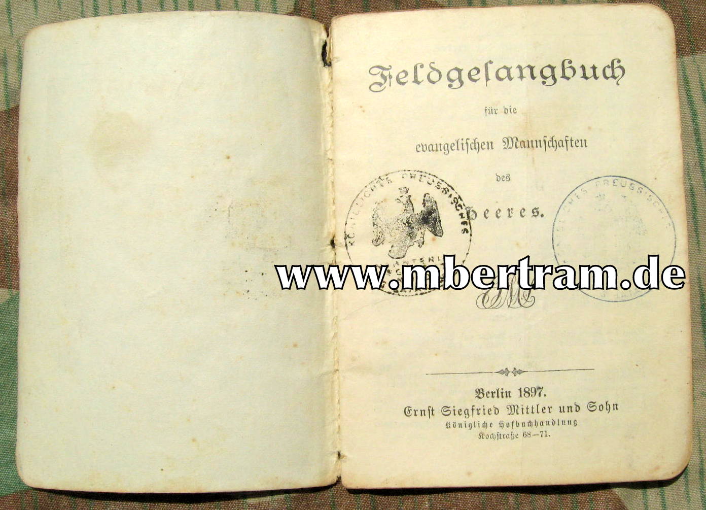 Evangelisches Feldgesangbuch des Heeres von 1897