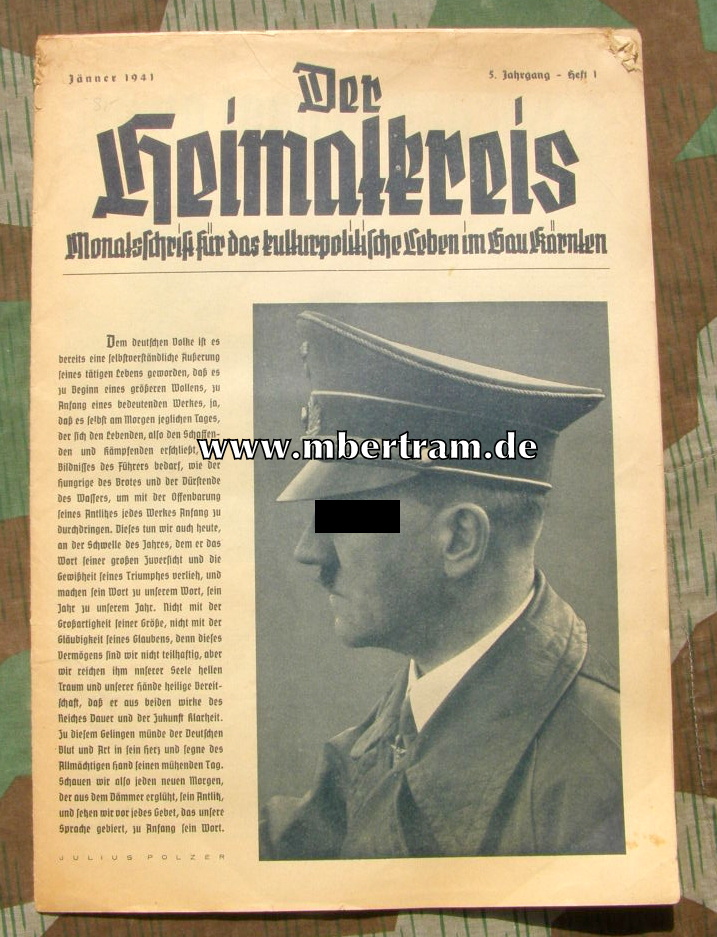 Der Heimatkreis, Monatsschrift Gau Kärnten. Jan. 1941