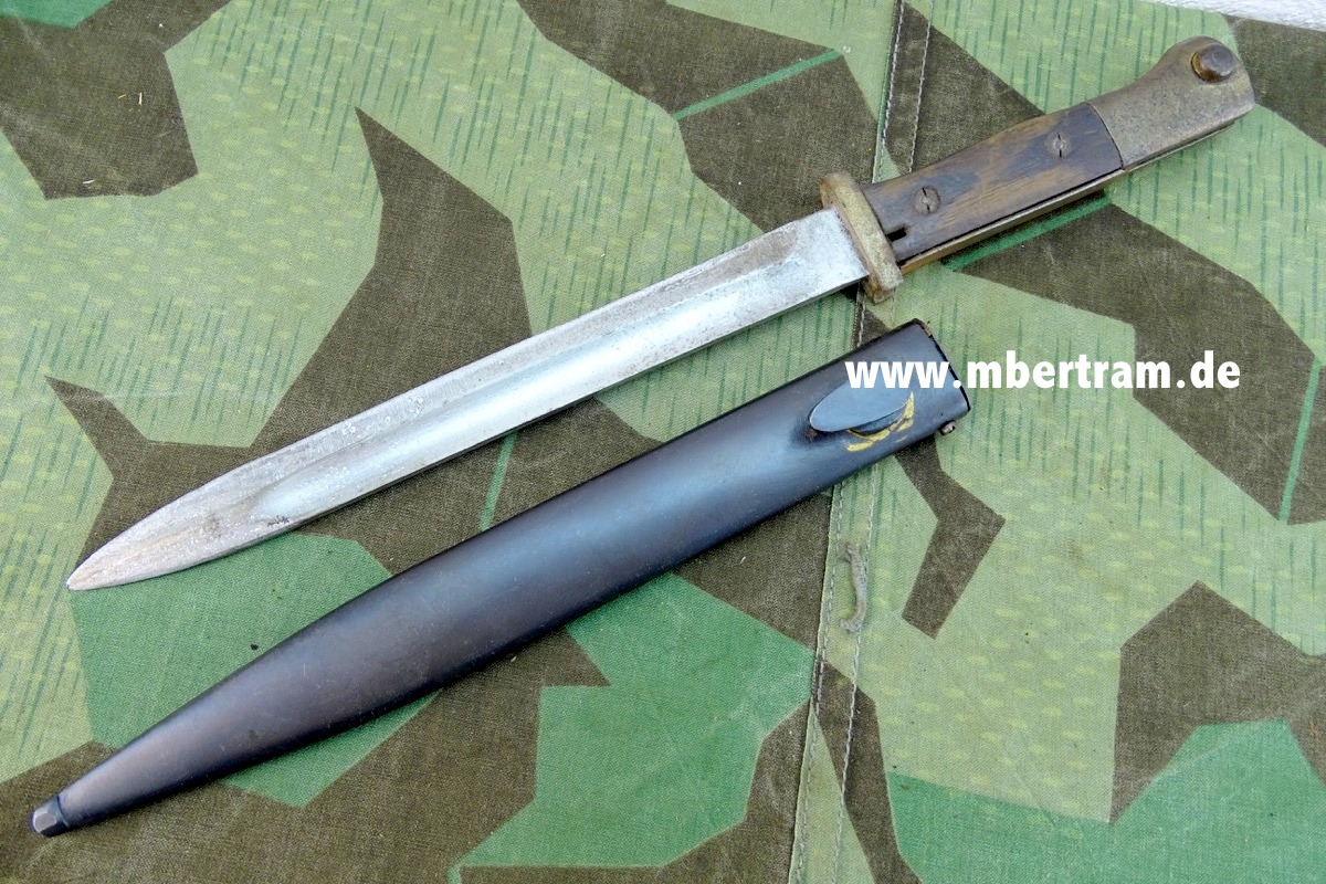 Seitengewehr SG  84/98, 1. Weltkrieg, ungestempelt, mit Repro Scheide