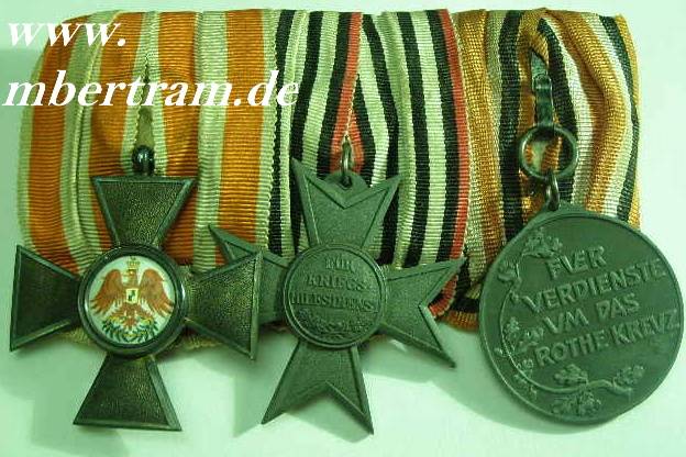 3er Ordensspange: Preuss. Rot.AdlerOrd.4.Kl., Kr.Hilfsd.,...