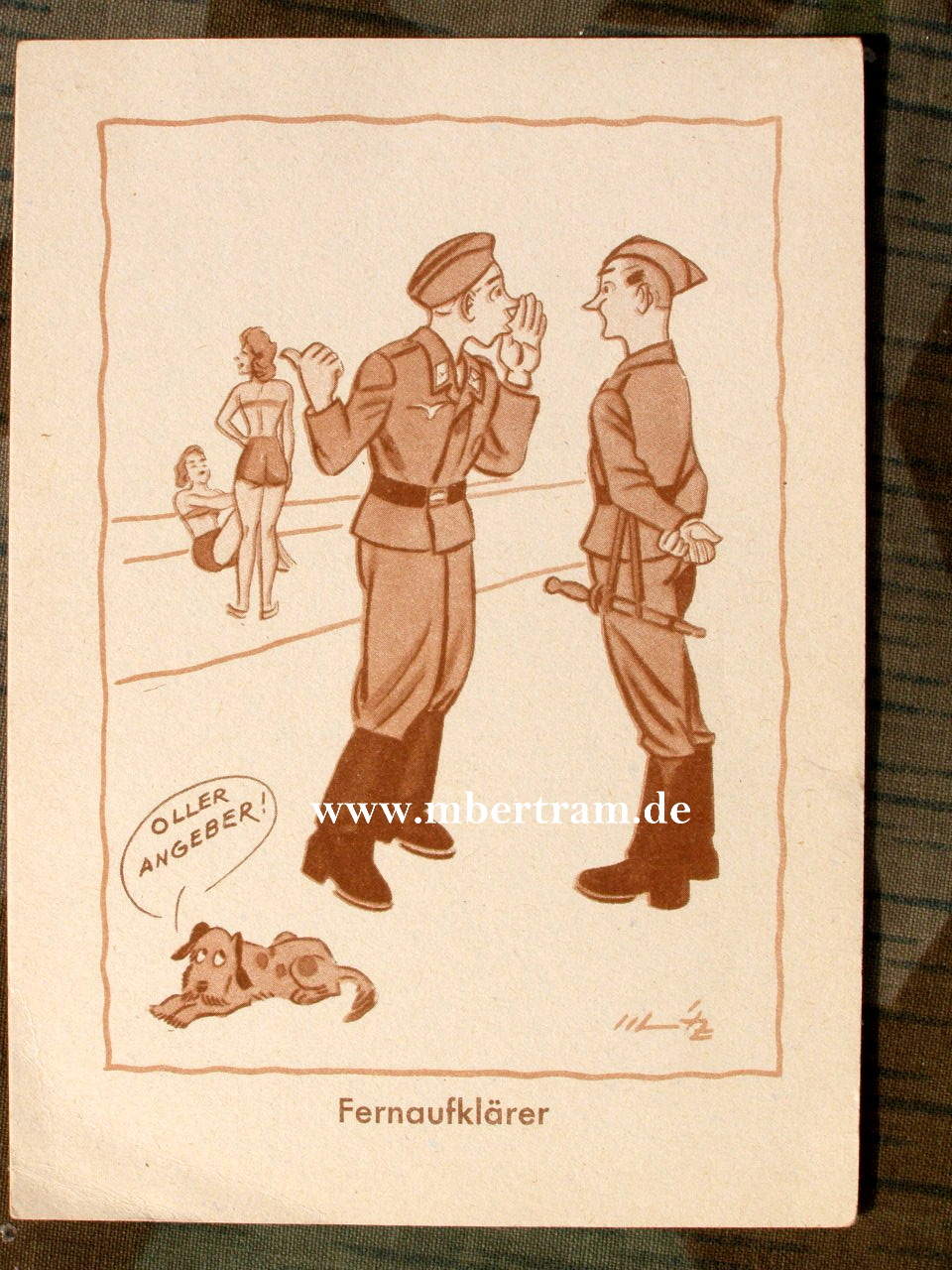 Witzpostkarte Wehrmacht Luftwaffe " Fernaufklärer "