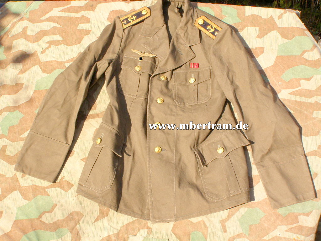 Kriegsmarine Tropenfeldbluse - Bootsmann, kpl. effektiert