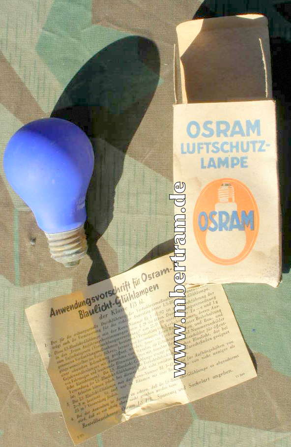 Osram Luftschutz Lampe, 25 W, Verpackung, Anleitung