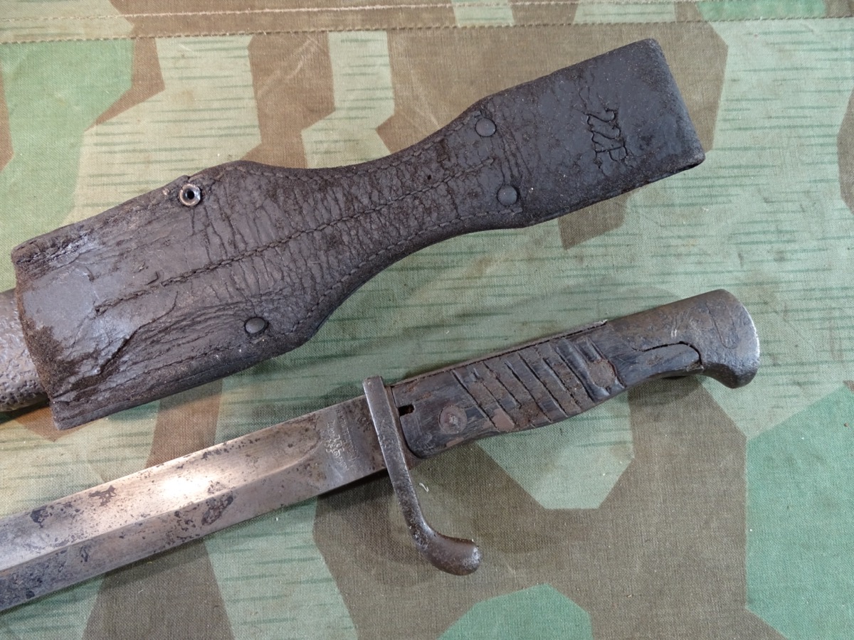 Seitengewehr 98/05 deutsches Kaiserreich mit Koppelschuh, Doppelhersteller Zwilling u. Frister Seitengewehr 98/05 deutsches Kaiserreich mit Koppelschuh, Doppelhersteller Zwilling u. Frister