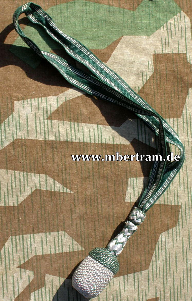 Wehrmacht Troddel f. Unteroffiziere, Fahnenjunker für das Seitengewehr, grün /silber