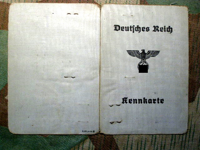 Kennkarte f. Mnner, drittes Reich, Bild und Eintragungen, Z.2