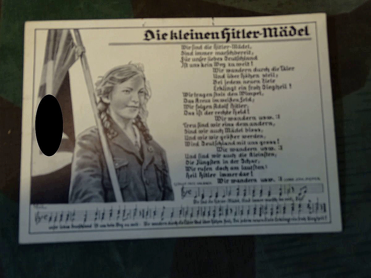 BDM Propaganda Postkarte mit Gedicht " Die kleinen Hitler Mädel"