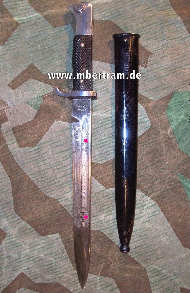 Wehrmacht Extra Seitengewehr mit Klingenätzung Inf.Rgt.37