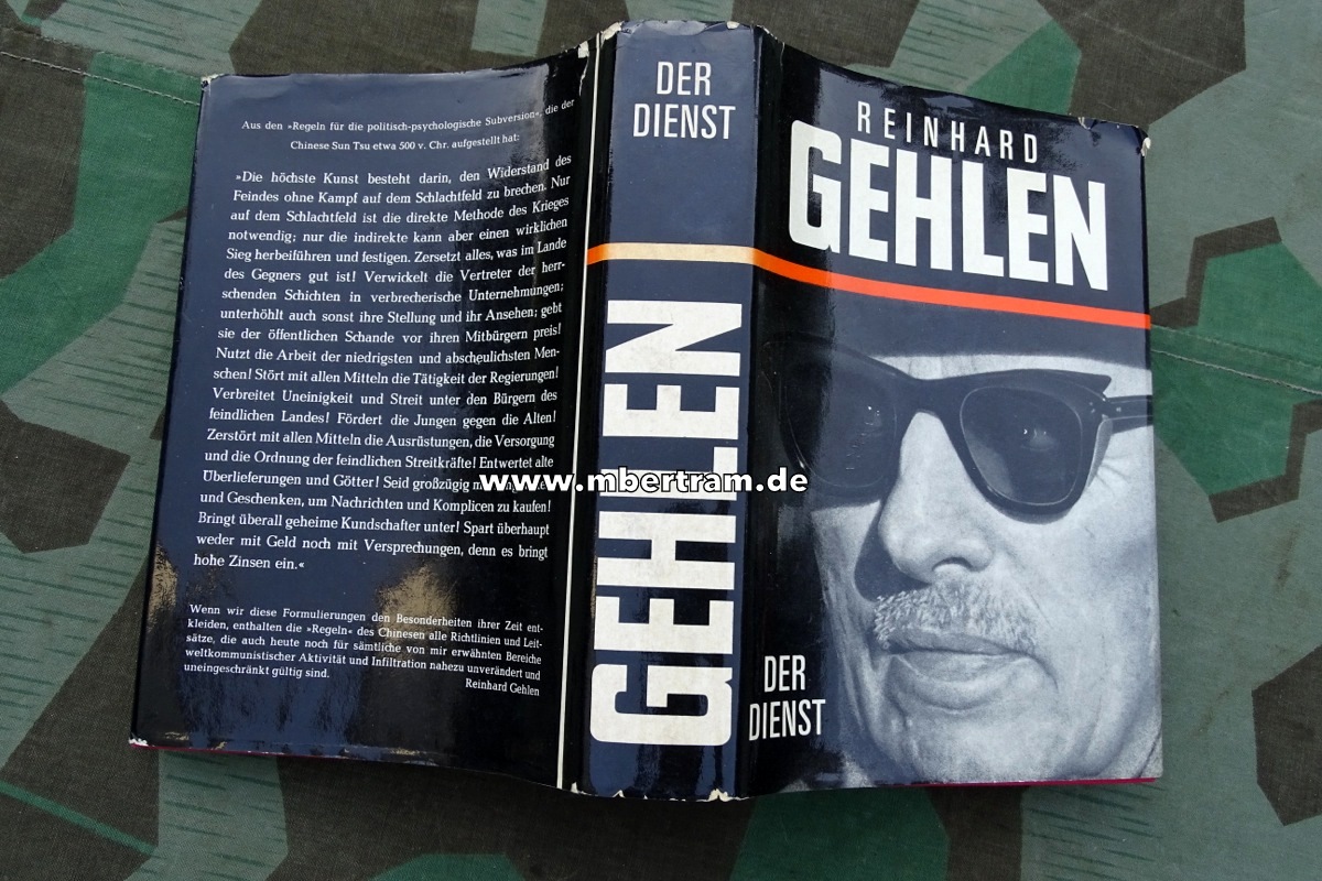 Reinhard Gehlen, Der Dienst. Geheimdienstbuch, Schutzeinband, 424 Seiten.