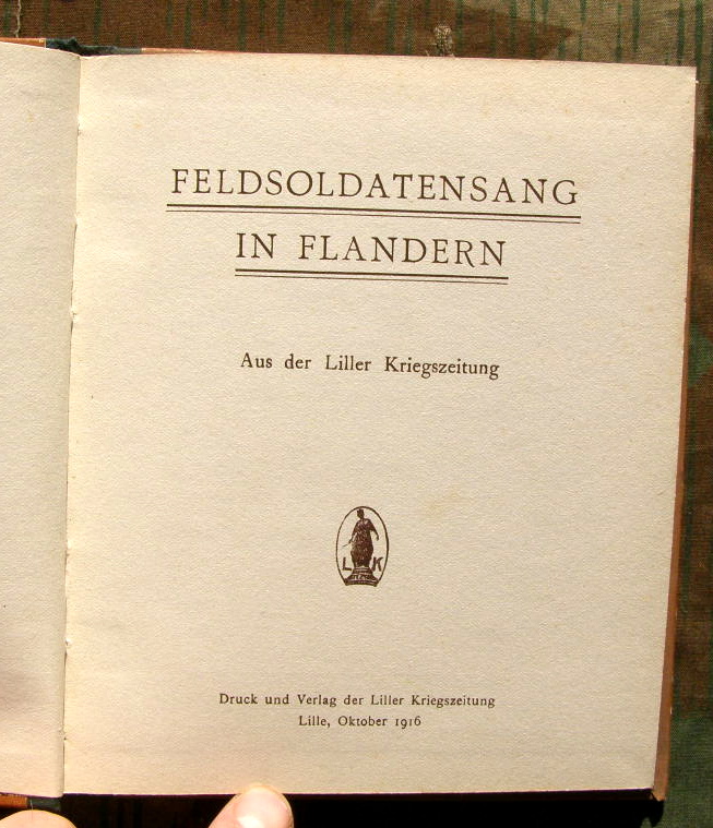 Feldsoldatensang Flandern, aus der Liller Kriegszeitung 1916