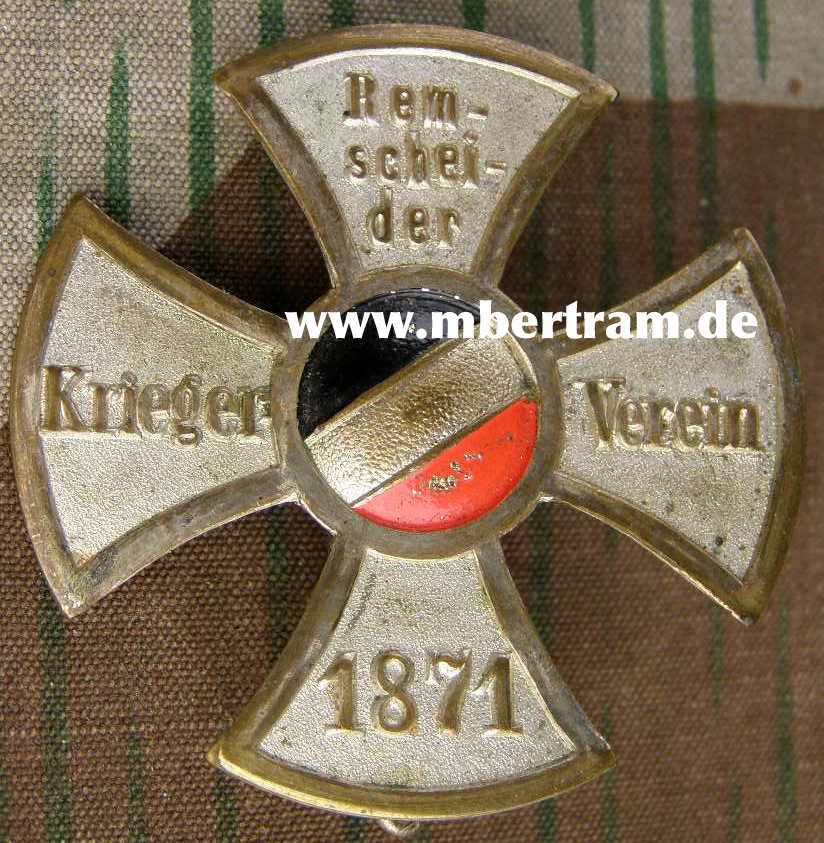 Mitgliedsabzeichen. " Remscheider Kriegerverein 1871"