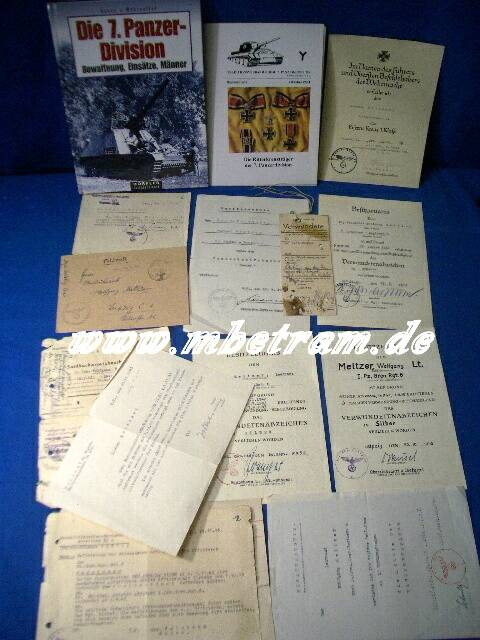 1950-1 Dokumente Pz.Rgt.6,Urkunde PzKA, EK1,3xVWA, NKpfSp