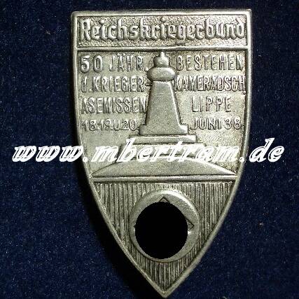 Kriegerkammeradschaft Asemissen / Lippe 1938, versilbert