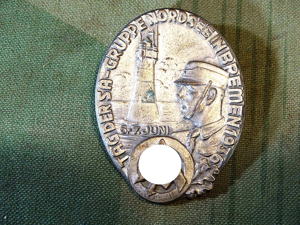 Tagungsabzeichen / Treffabzeichen: Tag der SA Gruppe Nordsee in Bremen 6.-07. Juni 1936, Hst.:  B. Mulde Bremen