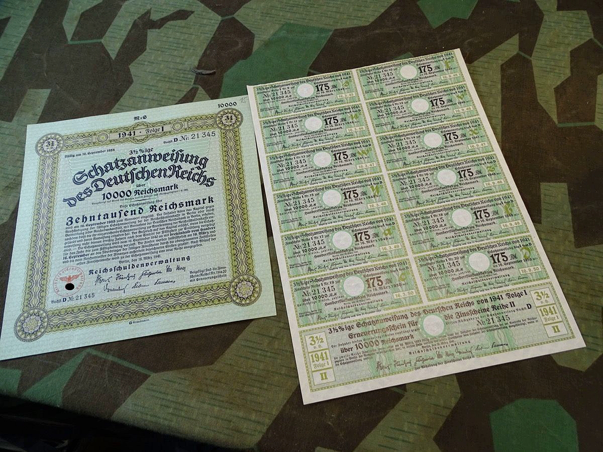 Schatzanweisung des Deutschen Reiches über 10.000 Reichsmark von 1941