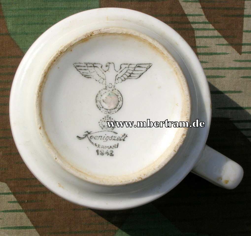 Wehrmacht Heer Porzellan Kaffeetasse, Königszelt, 1942