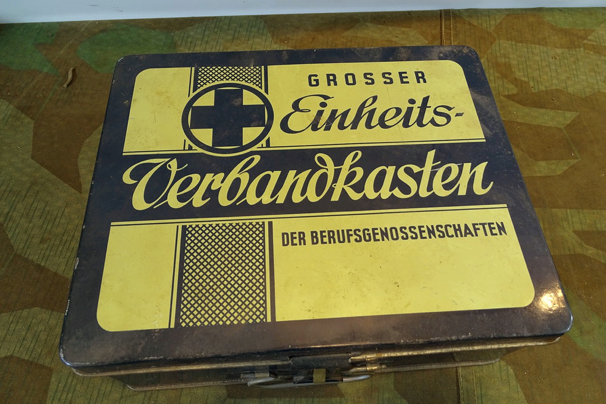 Großer Einheits Verbandkasten der Berufsgenossenschaften um 1960, Top erhalten.