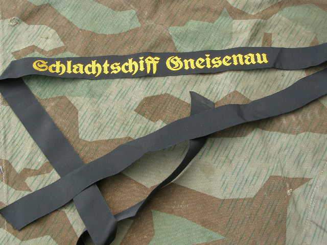 Mützenband Kriegsmarine "Schlachtschiff Gneisenau" Repro