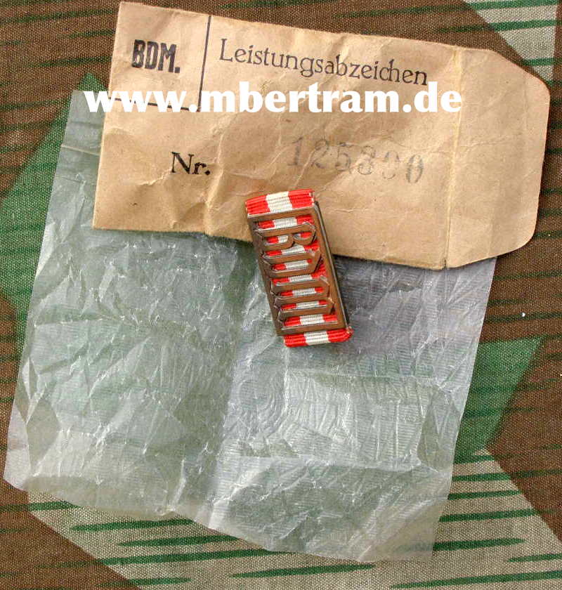 BDM Leistungsabzeichen bronze mit Verleihungstüte